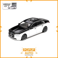 Mini GT 1:64 BMW i7 xDrive60 Alpine White Black Sapphire RHD MGT00959-R Diecast Vehicles
