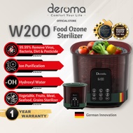 Deroma W200 Food Ozone Disinfection Washer Sterilizer Rotary Cleaning Food 12L Digital Screen
