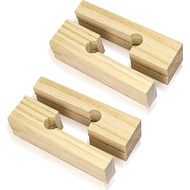2 Set Blok Garisan 4", Blok Konkrit Garisan Kayu untuk Alat Tukang Batu, Warna Kayu