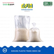 (GOSEND/GRAB) Karung Plastik Transparan ukuran Beras 5Kg 30x45