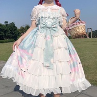 [Lolita Lolita Dress] Factory Original Design Lolita Cat Cat Daydream Dress Cardigan Sling jsk Dress
