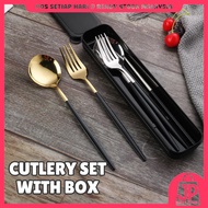 2 In 1 Spoon & Fork Stainless Steel Cutlery Utensil Set Dinnerware Set Peralatan Makan Doorgift Gift