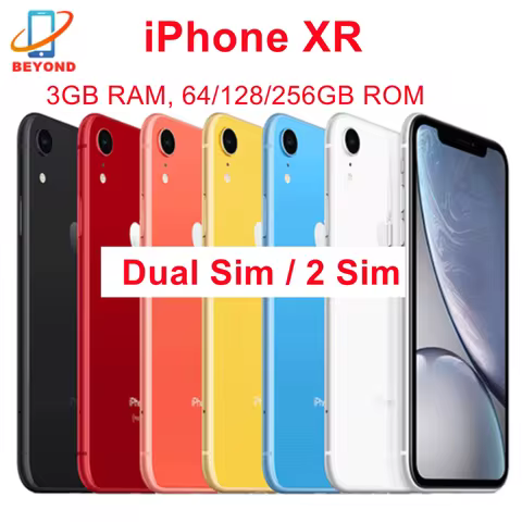 Apple iPhone XR Dual Sim 2 Sims A2107 A2108 6.1" RAM 3GB ROM 64/128/256GB IOS A12 Bionic Face ID NFC