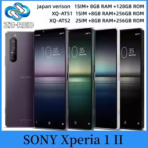 Sony Xperia 1 II 1ii 5G XQ-AT51/AT52 6.5" 8GB RAM 256GB ROM Snapdragon 865 5G Octa Core NFC 12MP+8MP