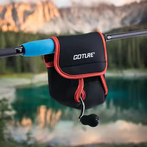 Fishing Reel Protective Bag for 2500-4000 Series Reels, Durable SBR Rubber Fishing Tackle Case with 