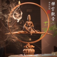 🐘Large Guanyin Backflow Incense Burner Creative Pure Copper Aromatherapy Decoration Agarwood Sandalwood Incense Incense