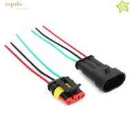 GORROS 5 Sets Waterproof Connector, With Wire 3 Pin Car Electrical Connector, Easy to Use Waterproof