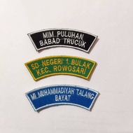 School Location Embroidery Bet Size 8x2.8 CM Premium Embroidery Available in Many Colors Can Request