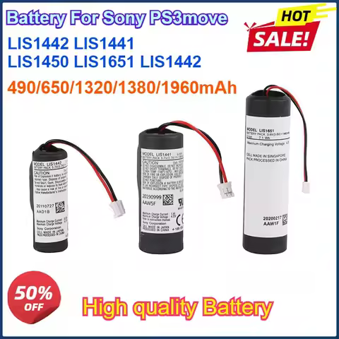 490/650/1320/1380/1960mAh Battery For Sony ps3move New Type PS4 Move Motion Controller LIS1442 LIS14