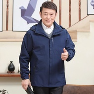 Denim Jackets 3 elderly men spring autumn, fashionable and loose fitting for fathers in middle-aged sports jackets jiahuiqi