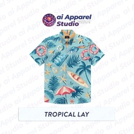 KEMEJA Premium Short Sleeve Adult Shirt - Ai Apparel Studio x HMSTR - Tropical Lay