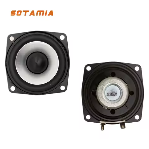 SOTAMIA 2Pcs 2.5 Inch Full Range Speaker 4 Ohm 15W Sound Amplifier Loudspeaker Rubber Edge Home Thea