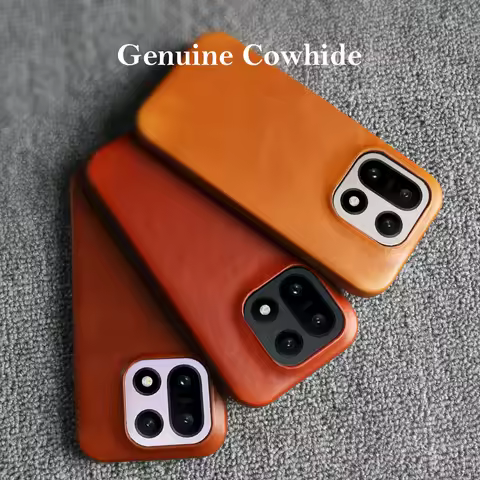 100% Real Genuine Leather Shockproof Phone Case For Oneplus 15 13 13R 13S 13T 12 12R 11 11R 10T 10R 