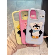 17Applicable12iPhone16promax Cute embroidered penguin phone case/1315/Cartoon14/ JW3R