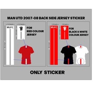 LIKZS X Man utd 2007/08 Back Side Sticker 1 Set (Iron On) for Replacement ur Old Jersey