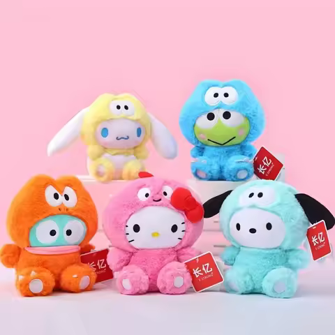 Genuine Sanrio Dinosaur Costume Hello Kitty Cinnamorol Plush Toys Soft Stuffed Animals Christmas Bir
