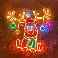 Santa's Reindeer Neon Sign Reindeer Neon Lights Decor, Christmas Neon Sign, New Year Neon Sign, Chri