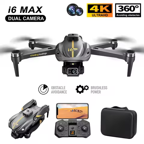 I6 MAX Drone WIFI FPV ESC 4K Dual Camera Selfie 360° Obstacle Avoidance APP Control Trajectory Fligh
