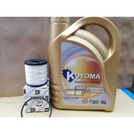 PEUGEOT 206,208,308,408,508,3008,5008 OIL FILTER + KOYOMA 5W40 FULLY SYNTHETIC ENGINE OIL