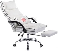 Office Chairs,Ergonomic High Back Computer Chair with Footrest,150° Reclining Comfortable Executive Seat with Linkage Armrest,Adjustable Height Tilt Swivel Desk Chair (Color : Beige) (Beige) hopeful