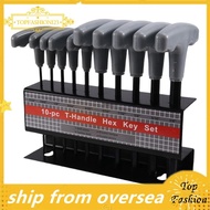 [TopFashion] 10PCS Imperial Hex Key T-Handle Set 3/32"-3/8" T-Handle Allen Wrench Set with Storage R