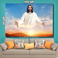 GOD IS JESUS JUMBO Poster Wall Display size 100x50cm 100x70cm 150x100cm 200x100cm + frame
