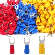 【HOT】 500/1000pcs Fork Spade Connectors Kit Fork Terminal Connector 22-16AWG/16-14 AWG/12-10 AWG for