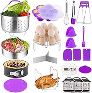 23 PCS Accessories for Instant Pot, Pressure Cooker Accessories Set Compatible with Instant Pot 5,6,8 Qt - 2 Steamer Baskets, Silicone Molds &amp; More Accessories