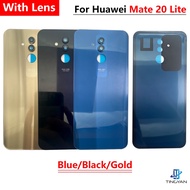 For Huawei Mate 20 Lite Back Glass Battery Cover Rear Door Housing Case Replacement Mate 20Lite Back Cover Part With Camera Lens