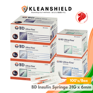 BD Ultra-Fine 6mm x 31G Insulin Syringe Needle 0.3ml, 0.5ml, 1ml (100'S/Box), BD Insulin Syringe 6mm