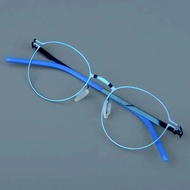Mykita แว่นตาทรงกลมสไตล์เกาหลีแบบไม่มีสกรูทำมือสำหรับผู้ชายและผู้หญิง แว่นสายตาแบบปรับแต่งได้ วัสดุโ