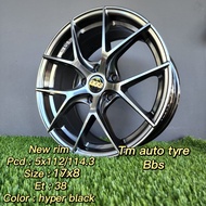 Bbs NEW RIM 17x8 5x112 5x114.3  ET38 Color Hyper black TM Auto Tyre Service Johor Baru