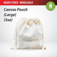 Drawstring Canvas Pouch Large Tali Serut Beg Kanvas Besar 5oz 20cm x 20cm