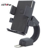 AUTOFun Universal Motorcycle Phone Holder Support Bike Rearview Mirror Stand Mount Scooter