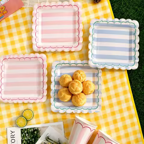 Paper Party Plates Disposable Birthday Plates Birthday Decorations Christmas Party Trays Paper Plate