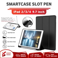 Ipad 2 3 4/Case iPad 2 3 4/9.7 inch SmartCase Slot Pen Flip Book Cover Tablet Case