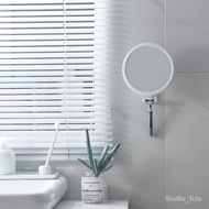 Bathroom Wall Hanging Mirror Punch-Free Toilet round Mirror with Hook Hanging Towels Finishing Mirror Toilet Mirror Self