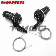 Sram SX4 3 × 8สปีดจักรยานเสือภูเขาพับได้,ชุดอุปกรณ์คันเกียร์สำหรับจักรยานเสือภูเขา MTB สีดำ