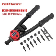 Manual Rivet Pliers Set Iron Plate Rivet Nut Installation Tool Rivet Nuts Gun 60+Nuts