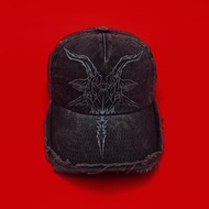 MrR山羊頭惡魔巴風特賽博符印主義圖騰水洗破壞五片帽老帽棒球帽