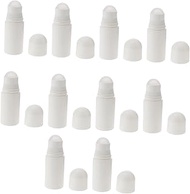 Lurrose 10pcs Roller Perfume Bottles Plastic Bottles make up kit glass container glass dispenser massage roller travel corkscrew women's fragrances terrarium Miss white with cover canning