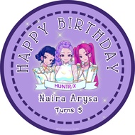 Round Birthday Sticker - K-pop Demon Hunters (HUNTRIX)
