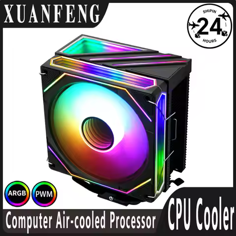 XUANFENG Efficient Cooling for i7/Ryzen7 PWM Fan Speed Control x99 Black RGB CPU Cooler for Intel LG
