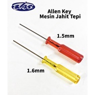 Allen key Screw Driver / Allen Key Mesin Jahit Tepi  / Overlock Machine  / 1.5mm & 1.6mm Screw Drive