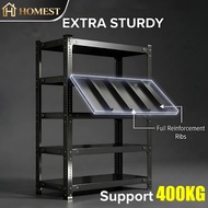 HM Rak Besi Bertingkat Metal Rack Heavy Duty Rack Adjustable Stainless Rack Storage Shelf 100%Mental