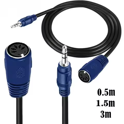 DC3.5mm Male Elbow To DIN 5P Female Audio Adapter MIDI Adapter Audio MIDI DIN 5PIN Connection Cable 