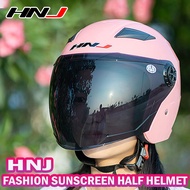 HNJ Half Helmet Open Face Motorcycle Single Visor Motor Orang Dewasa Helmet