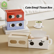 {SG} Emoji Tissue Box Large Opening Waterproof Tissue Dispenser Smooth Tissue Case for Bathroom Livi