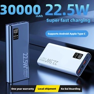 30000mAh power bank fast charging PD20W fast charging 22.5W wireless powerbank for type C USB LED display