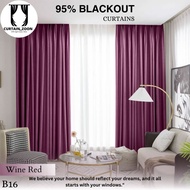 Curtain Zoon B16 (260CM Height) Langsir Berkualiti Tinggi 99% Blackout Curtain (Hook/Ring) High Qual